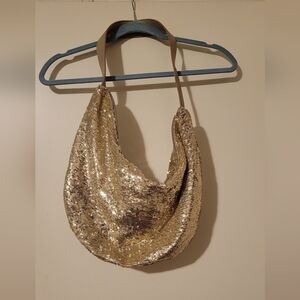 Gold Sequin Hobo Bag